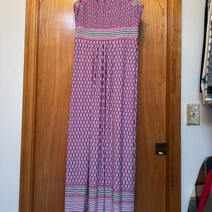 Chic Pink Patterned Maxi Dress